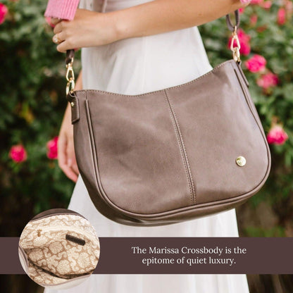 Modern+Chic Crossbody Bags for Women - Marissa Saddle Crossbody, Vegan Leather Shoulder or Handbag with Two Adjustable Straps