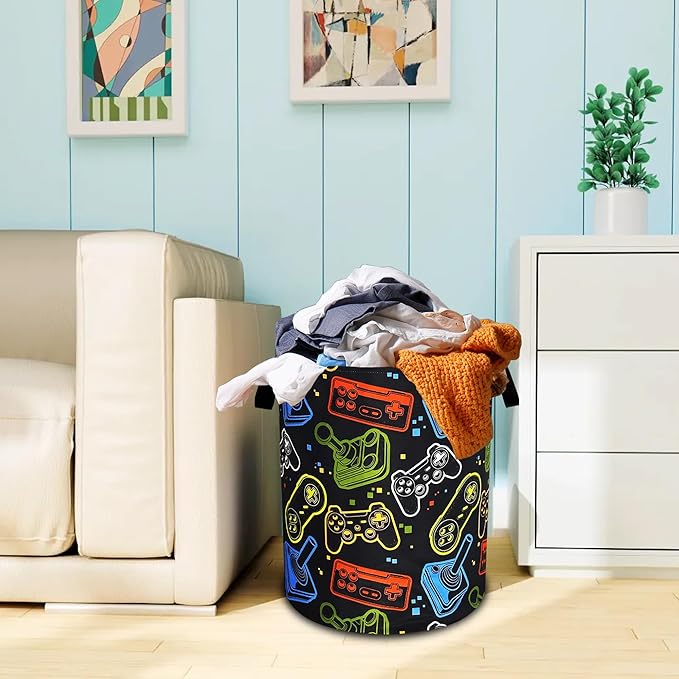 Game Consoles Laundry Basket Funny Colorful Oxford Cloth Laundry Hamper