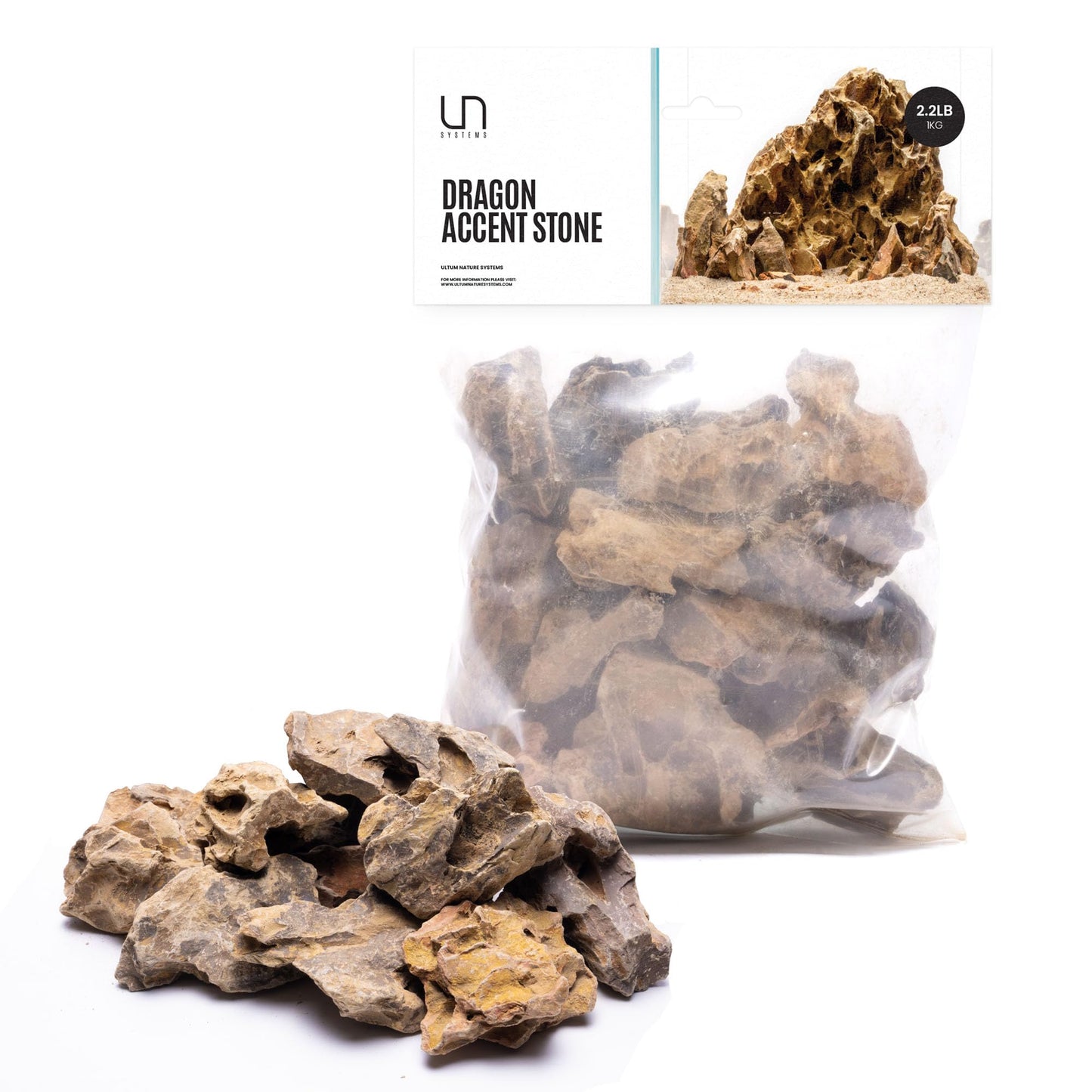 UNS Accent Stone - Aquascaping Hardscape for Freshwater Aquarium Aquascape - Shrimp, Turtle, Betta Fish Tank Decoration - Yellow Red Small Rock for Terrariums & Vivariums - Dragon Stone Ohko, 2.2 lb