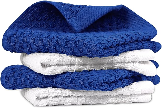 Infinitee Xclusives Premium Dish Cloth 100% Cotton 12 x 12 Inches |Pack of 4|