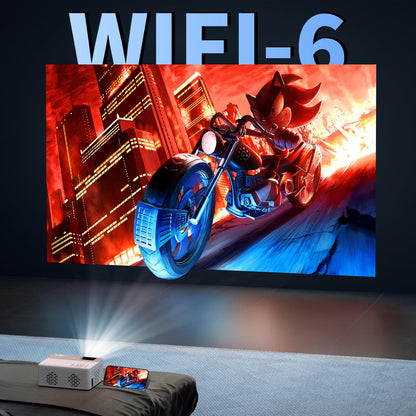 【Netflix-Officially-Licensed】TMY Mini Projector with WiFi and bluetooth, 1080P Full HD Portable Projector, Movie Projector Compatible with TV Stick Smartphone/HDMI/USB, indoor & outdoor use