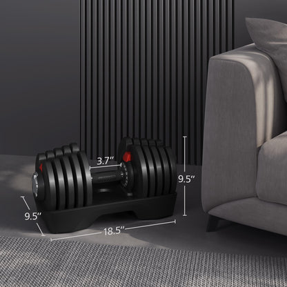 Yaheetech Adjustable Dumbbell Set 28/40/52.5/90LBS Adjustable Dumbbells Fast Adjust Dumbbell Weight Set with Anti-Slip Handle and Tray for Men/Women Home Gym Strength Training Equipment Single/Pair