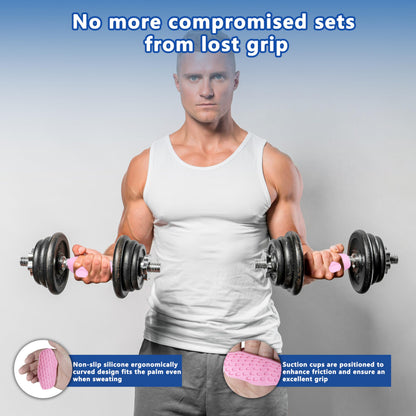 Epritliber Silicone Gym Grips for Weight Lifting,Workout Gloves for Women Men Alternative,Anti Slip Gym Workout Grip,Rubber Gym Hand Grips-Weightlifting Grips Pad for Barbell,Pull Up,Ryptfit,Training