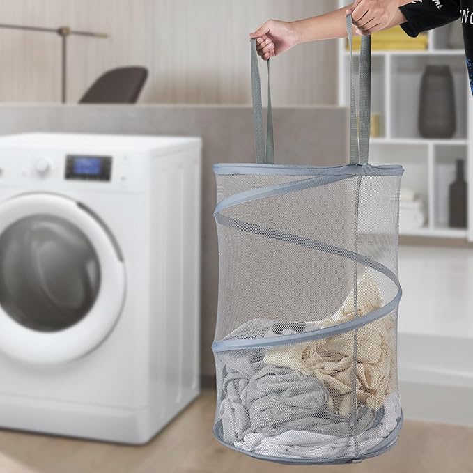 Seiritex Mesh Popup Laundry Hamper 115L Collapsible Laundry Basket Extra Large