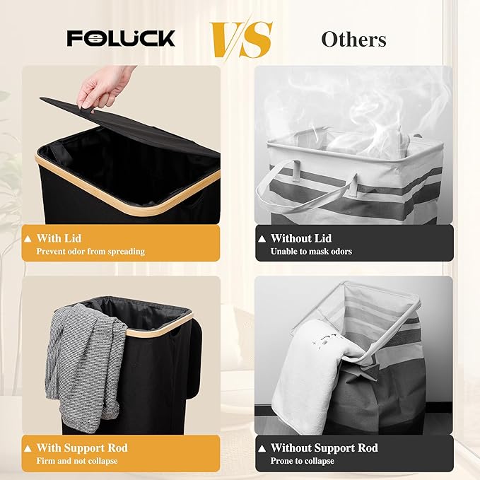 Large Laundry Hamper, 75L Waterproof Laundry Basket