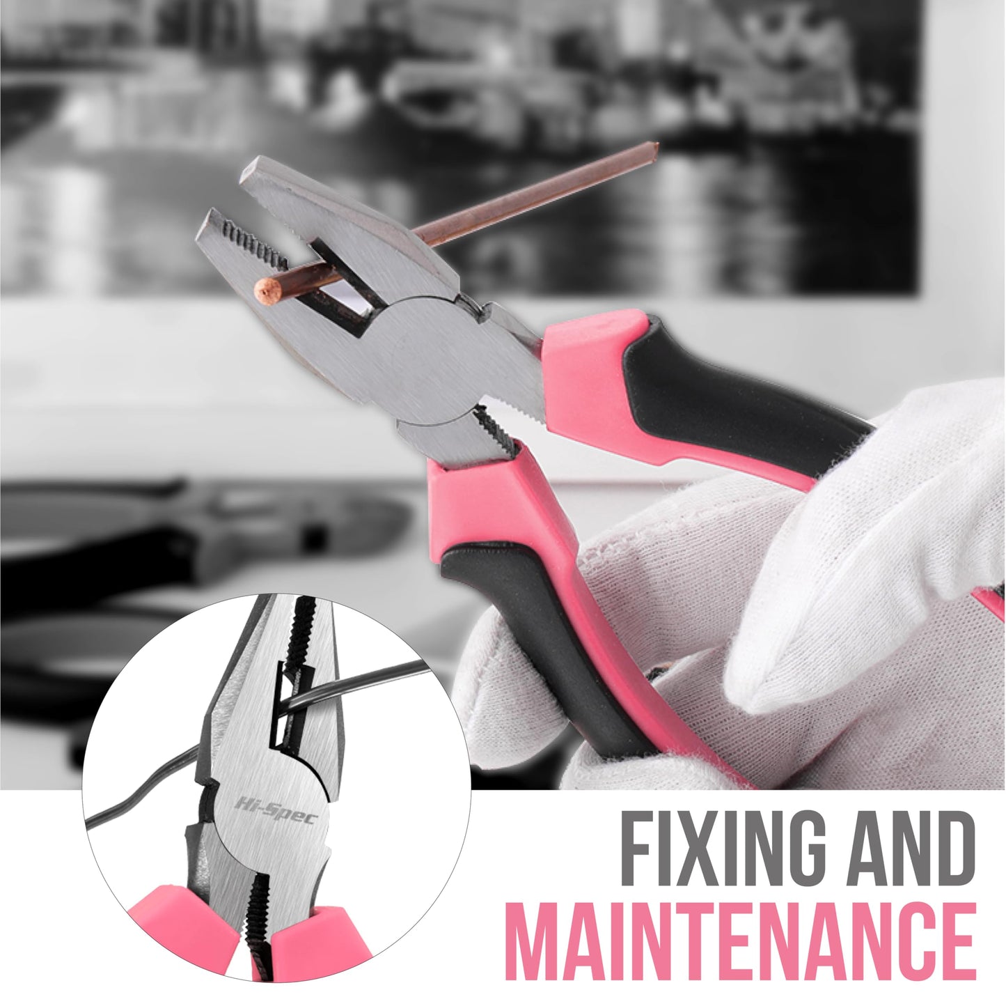 Hi-Spec 24pc Pink Tool Kit for Women – Mini DIY Household Set with Starter Basic Hand Tools for Home & Office, Compact Toolbox for Ladies DIY Projects and Everyday Use