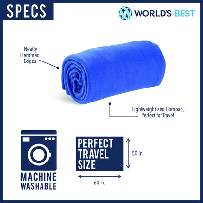Wolf Essentials Cozy-Soft Microfleece Travel Blanket, 50x60 Inch, Lightweight, Compact, Perfect for Airplane and Car, Charcoal