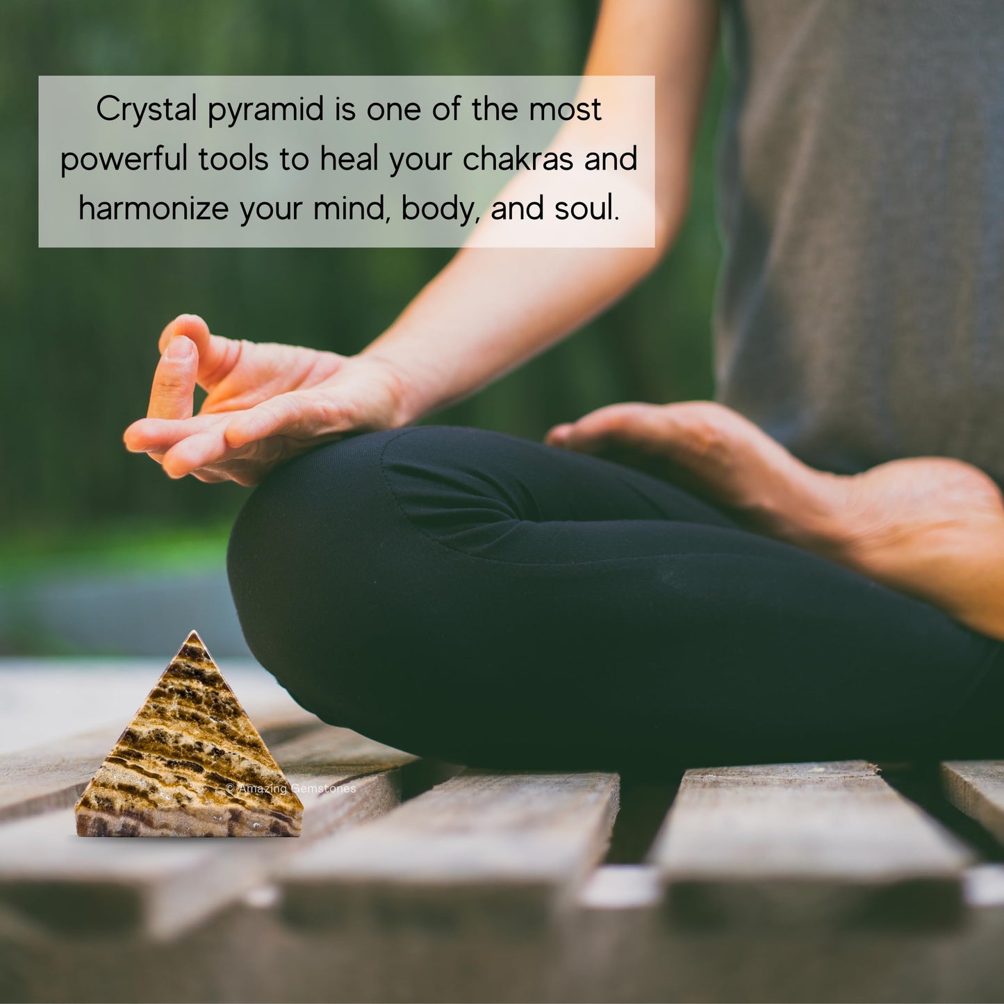 Amazing Gemstone Aragonite Pyramid Crystal Healing Stones - 1.5" Great Pyramid Figurine of Natural Stone Pyramid for Meditation, Reiki, Chakra Balancing and Crystal Pyramids Grid