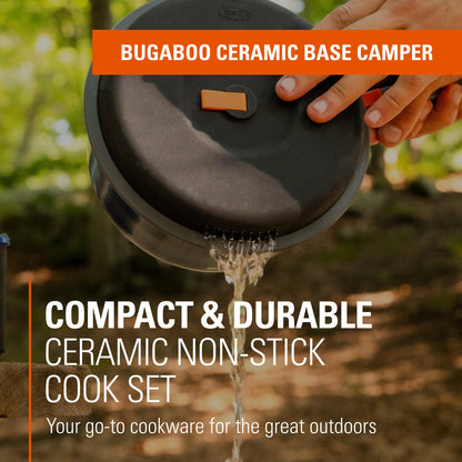 GSI Outdoors Bugaboo Base Camper Large, High-Efficiency Cookset – Ceramic Non-Stick Coated, Includes 5L & 3L Pots, 9" Fry Pan, Accessories