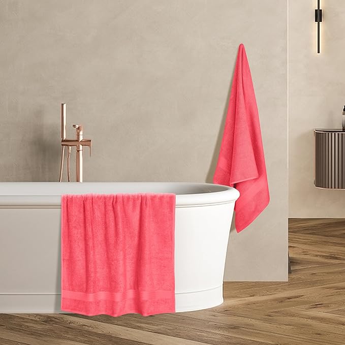 GLAMBURG Premium Cotton 4 Pack Bath Towel Set