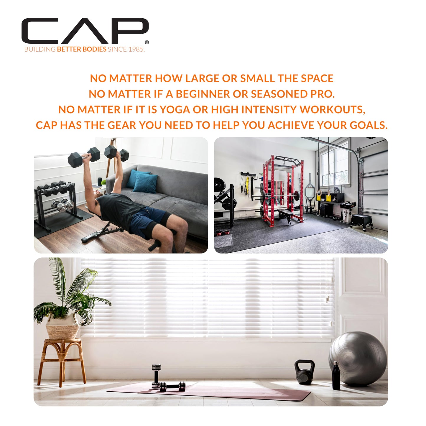CAP Barbell 20 LB Rubber Coated Hex Dumbbell Hand Weight with Padded Grip - Pair | Comfort Grip