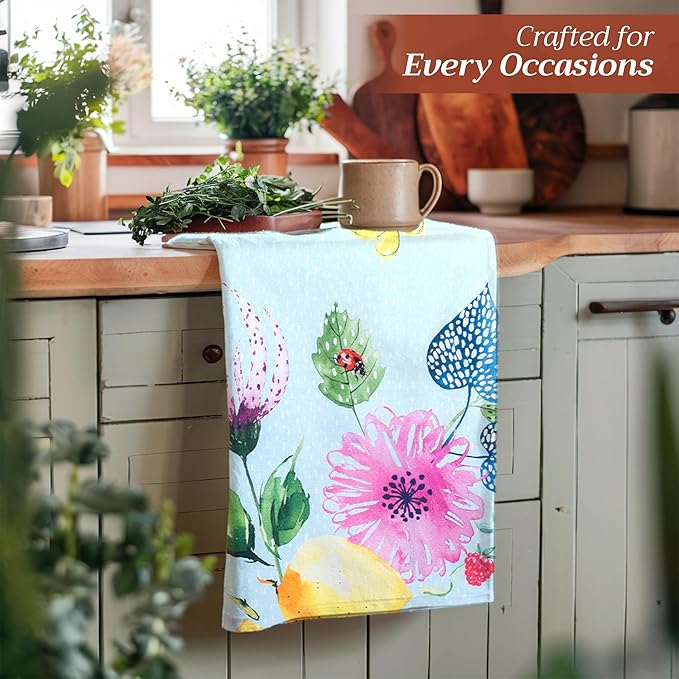 Maison d' Hermine Kitchen Towels Set of 3 100% Cotton 27.50" x 20" Reusable
