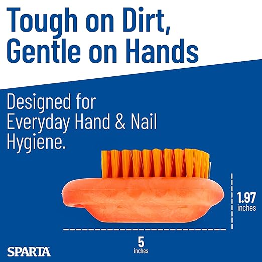 SPARTA Nail Scrub Brush Commercial-Grade, Heavy-Duty Hand and Fingernail Brush