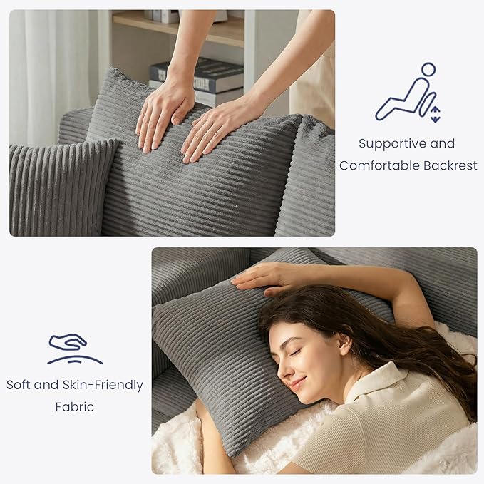 3-in-1 Convertible Sofa Bed, Boneless Loveseat Sleeper & Folding Couch Bed