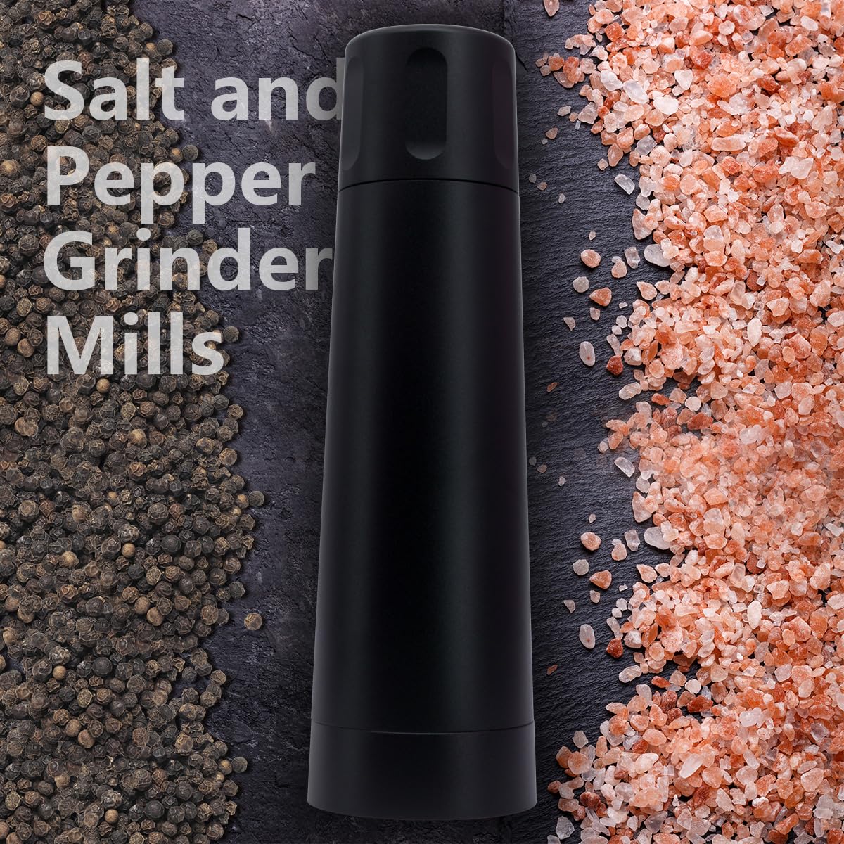 Heavy duty mill grinder, Salt and Pepper grinder mill, Manual Pepper Mill, Metal Pepper Grinder, Quick mill grinder, Black pepper grinder, Aluminum Matte Black, Gifts for Men,Ceramic Grinding Core