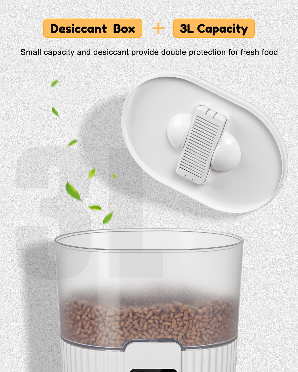 HOOFUN Automatic Cat Feeder, 3.5L Cat Food Dispenser Auto with Programmable Timer Control 1-6 Meals per Day, Dual Power Supply Pet Feeder for Cats Dogs with Safety Lock Lid & Stainless Steel Bowl