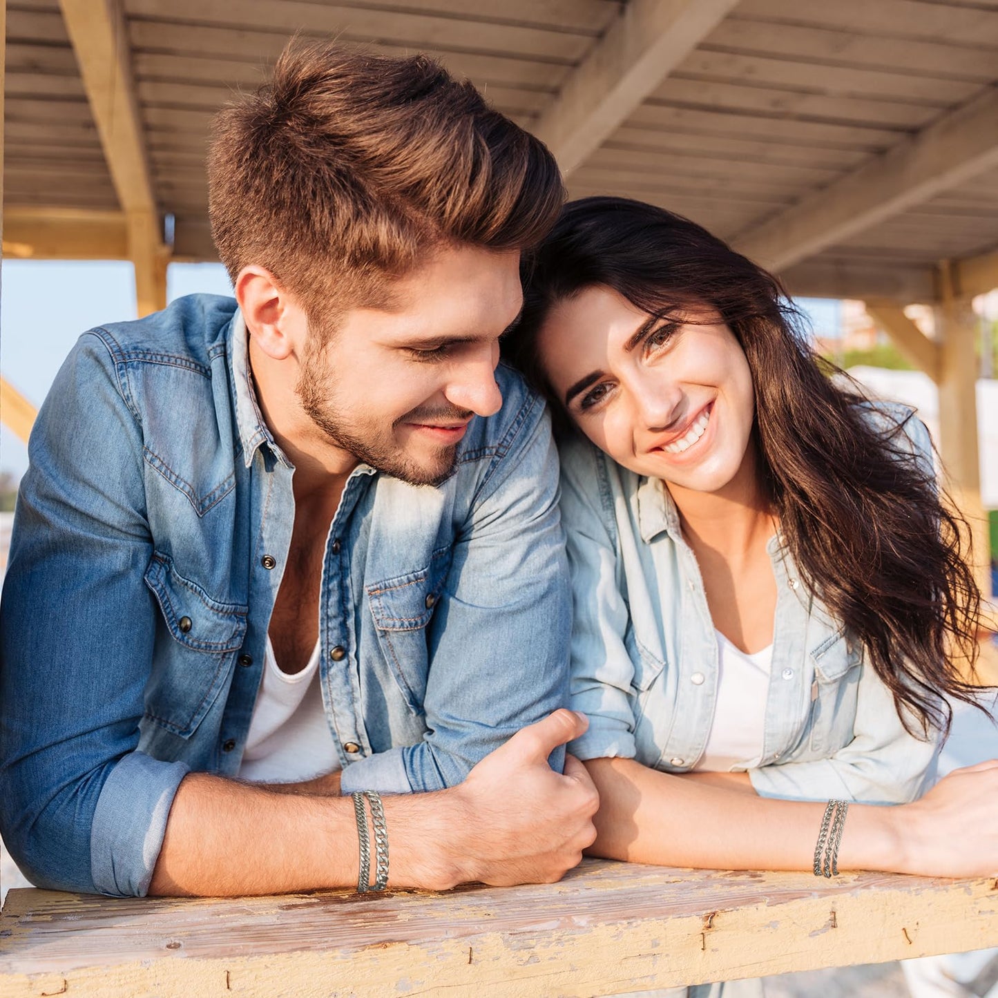 VNOX Silver Chain Bracelets for Men - 5 Pcs Solid Stainless Steel Rope/Figaro/Paperclip/Cuban Link Curb Chunky Chain Bracelet Set Wrist Band for Men Women,8.3 Inches