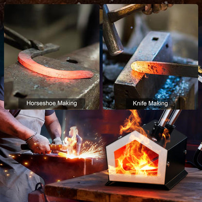 MMasters Portable 2 Burner Propane Forge, 2600°F High Temp Gas Forge for Blacksmithing & Knife Making, Complete Compact Tool Kit