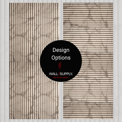 Wall!Supply 3D Wall Panels – Faux Marble Round Slatted – Home Decor Wallpaper Alternative for Living Room, Bedroom & Office – Easy DIY Installation – 4 Pack, Covers 24.96 Sq Ft