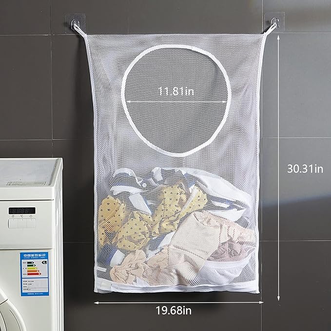 Hanging Laundry Hamper Bag, 2 Pack Over The Door Hanging Laundry Bag, 30 x 20