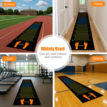 Standing Long Jump Mat, Non Slip Broad Jump Measurement Mat with Storage Bag, Sports Training Mats for Gym, School Athletics & Home Workout