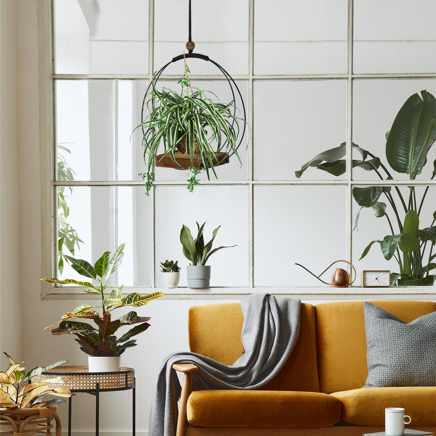 Adnkwolivt Hanging Planters for Indoor Plants - Plant Hanger Outdoor Pack of 2, Metal Plant Hanger Mid Century, Hanging Wall Ceiling Window, Gift for Mom, Plant Lovers, Housewarming