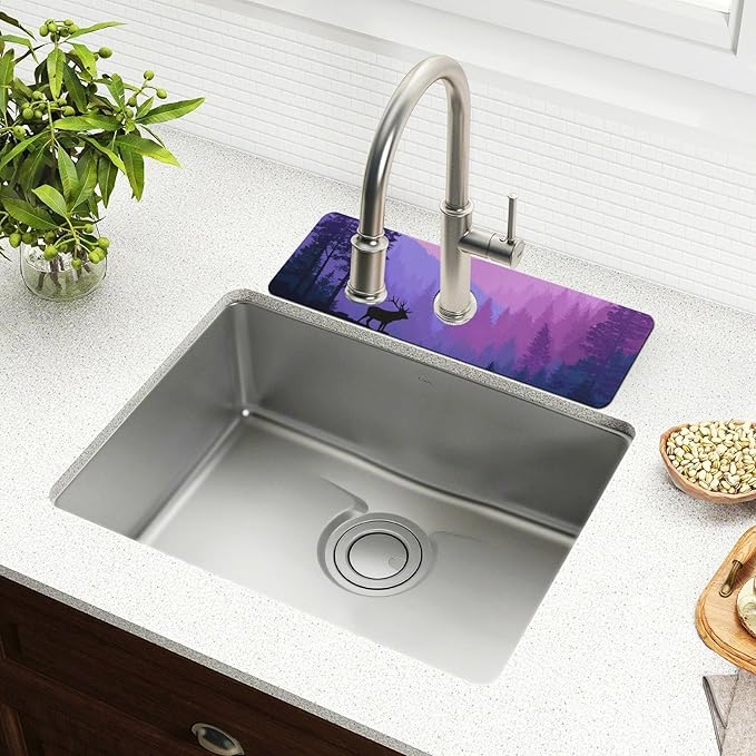 Kitchen Sink Splash Guard 1 PC 14.7 Inch Sink Faucet Mat Splash Guard