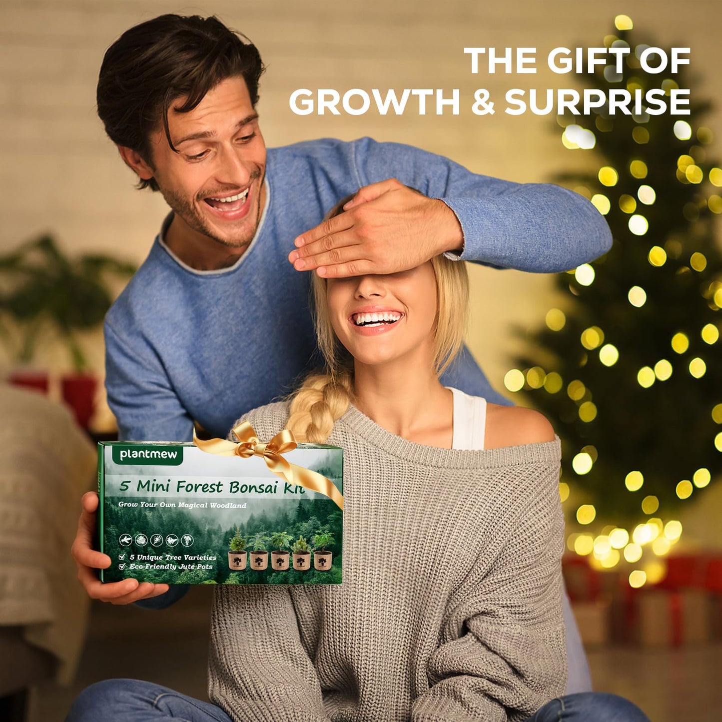 Christmas Gifts & Crafts for Adults - Bonsai Tree Starter Kit with 5 Unique Japanese Trees | Complete DIY Gardening Kit for Birthday | Gifts for Women, Men, Mom, Dad, Plant Lovers