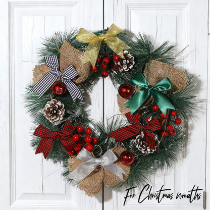 YGDZ Christmas Bows, 50 PCS Twist Tie Christmas Tree Bow, 3.3 Inch Buffalo Plaid Bows Glitter Gold Silver Bow for Crafts, for Christmas Decor, Gift Wrapping, Party