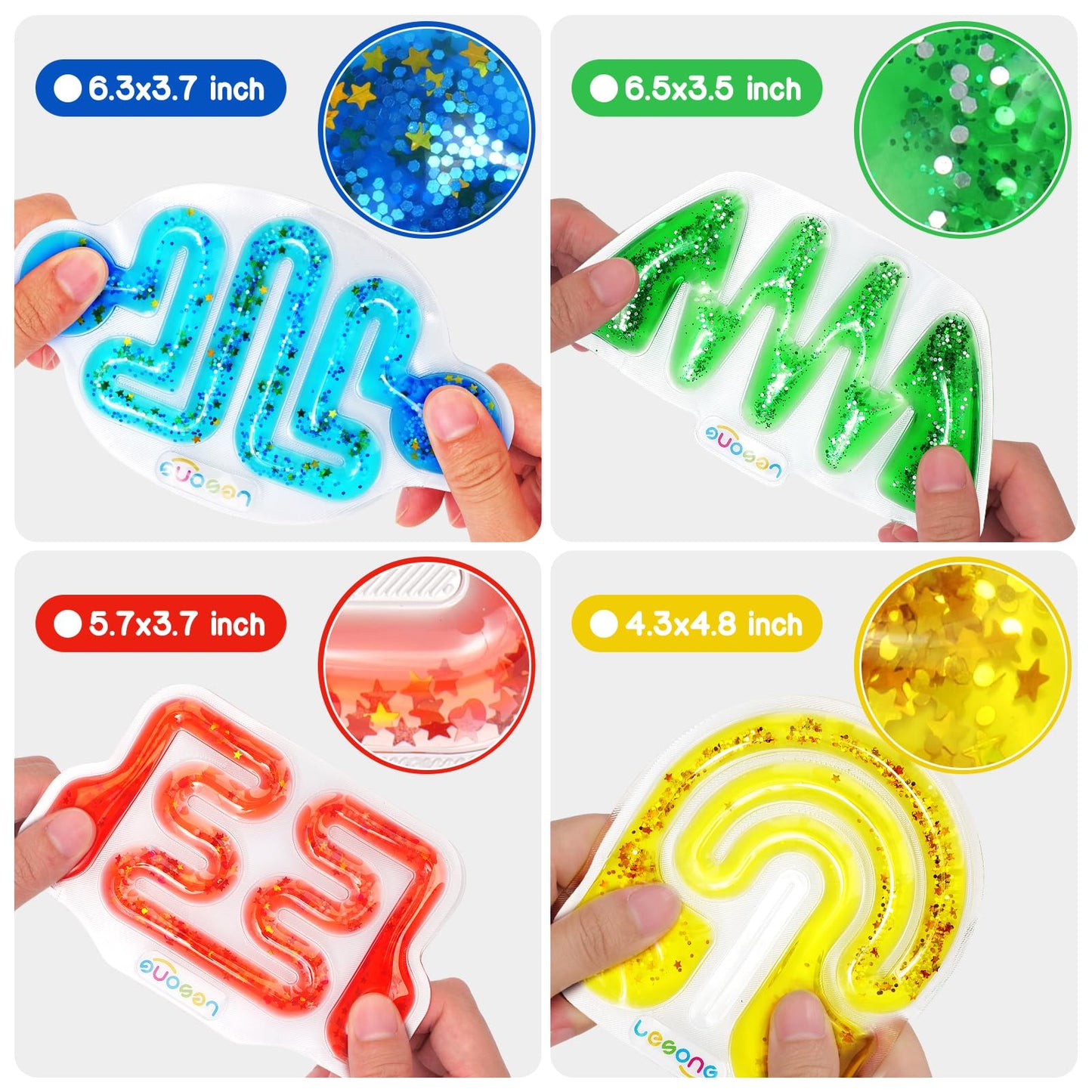 Squishy Sensory Fidget Toys for Kids - Autism Sensory Quiet Fidget for Classroom Students Autistic Children Special Needs, Anxiety Relief for Calm Down, Squeeze Sensory Tube Easter Basket Essentials