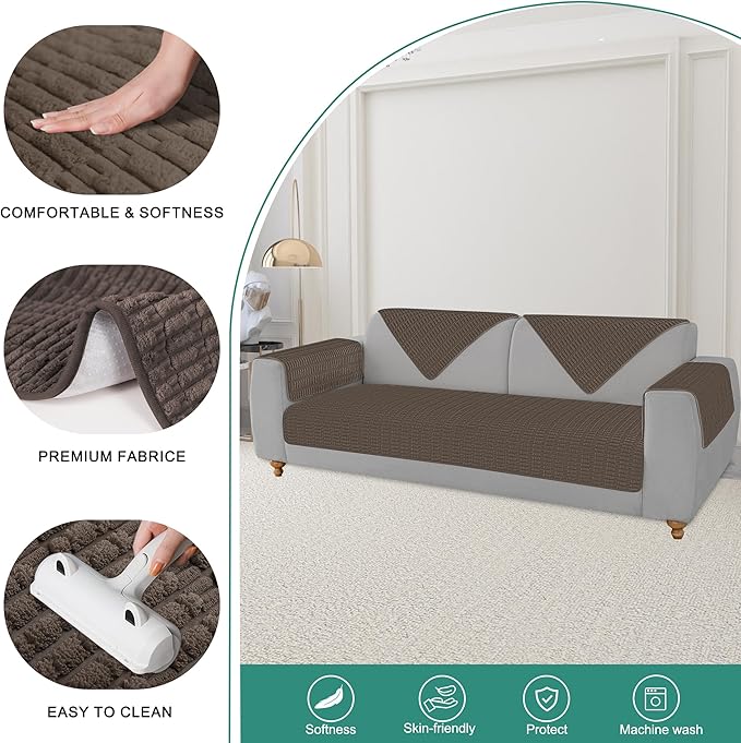 Foxdecor Couch Arm Covers Sofa Arm Cover, Arm Chair Covers Set of 2, Non-Slip