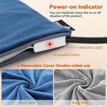 Pecute Cat Heating Pad Indoor, 6 Adjustable Temperature with Timer, Dog Heating Pad with Dual-Resistant Cable, Waterproof Layer, Heated Cat Bed Mat Blanket, Electric Pet Heated Pads for Cats Dogs