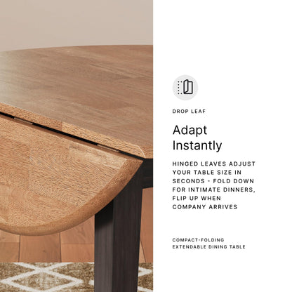 Signature Design by Ashley Gesthaven Contemporary Dining Drop Leaf Table with 4 Legs, Light Brown & Dark Brown