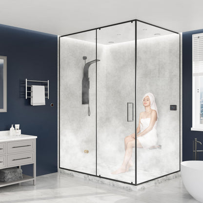 SaunaSpa Builders Series 10.5kW Steam Bath Generator with Quickstart Continuous Steam, Black Digital Touch Pad, Built-in Auto-Drain, and Aroma Steamhead in Matte Black