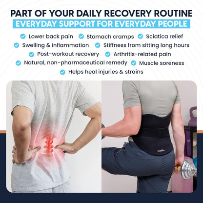 Copper Compression CopperFreeze™ Back & Stomach Wrap Hot & Cold Therapy Support for Pain, Muscle Soreness, Cramps, and Injury Recovery – 360° Copper Infused Relief for Lumbar, Lower Back, and Abdomen