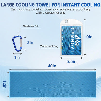 Gsmhoat 30 Pack Cold Towels for Hot Weather, 40"x12" Bulk Cooling Towel for Neck and Face, Neck Cooling Rags for Sports, Gym, Yoga, Scooer, Golf