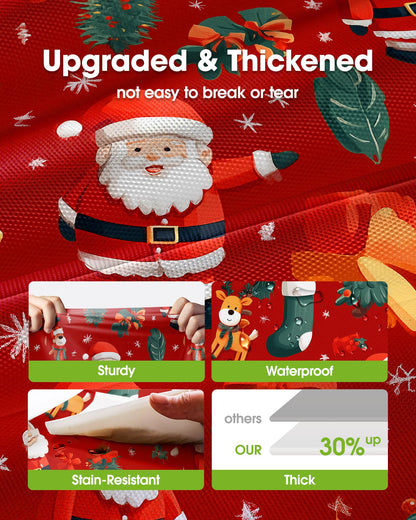 Pureegg Plastic Table Cloth Disposable 6 Pack, 54 x 108 Inch Table Cloths, Christmas Decorations, Xmas Decor, Party Tablecloths, Rectangle, Holiday Plastic Cover, Waterproof, Christmas Red