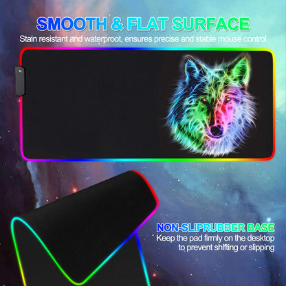 trvaago RGB Gaming Mouse Pad, 31.5 x 12 inches, Multicolor, Rubber