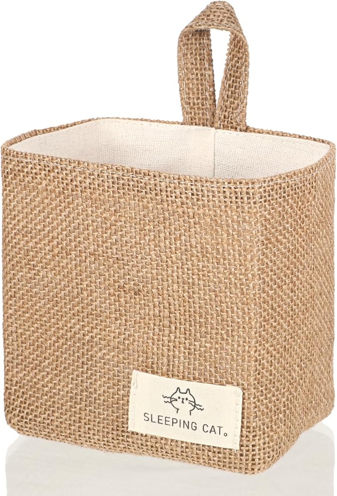Small Cotton and Linen Hanging Storage Basket Wall Hanging Storage Bags