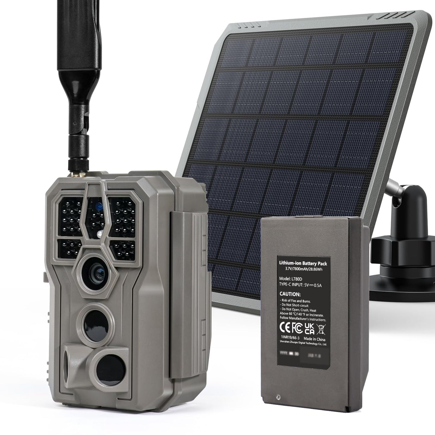 GardePro X66 Pro Cellular Trail Camera (Non-WiFi) with SP350 Solar Panel, 7800mAh Battery, Live View, Instant Alerts, Shared Data Plan, Built-in GPS