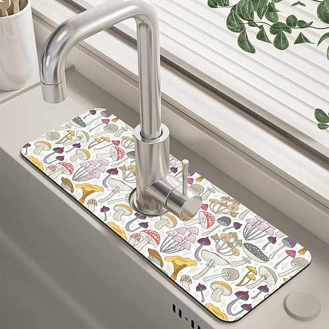 Kitchen Sink Splash Guard Faucet Mat Super Absorbent Fast Drying Mat Guard