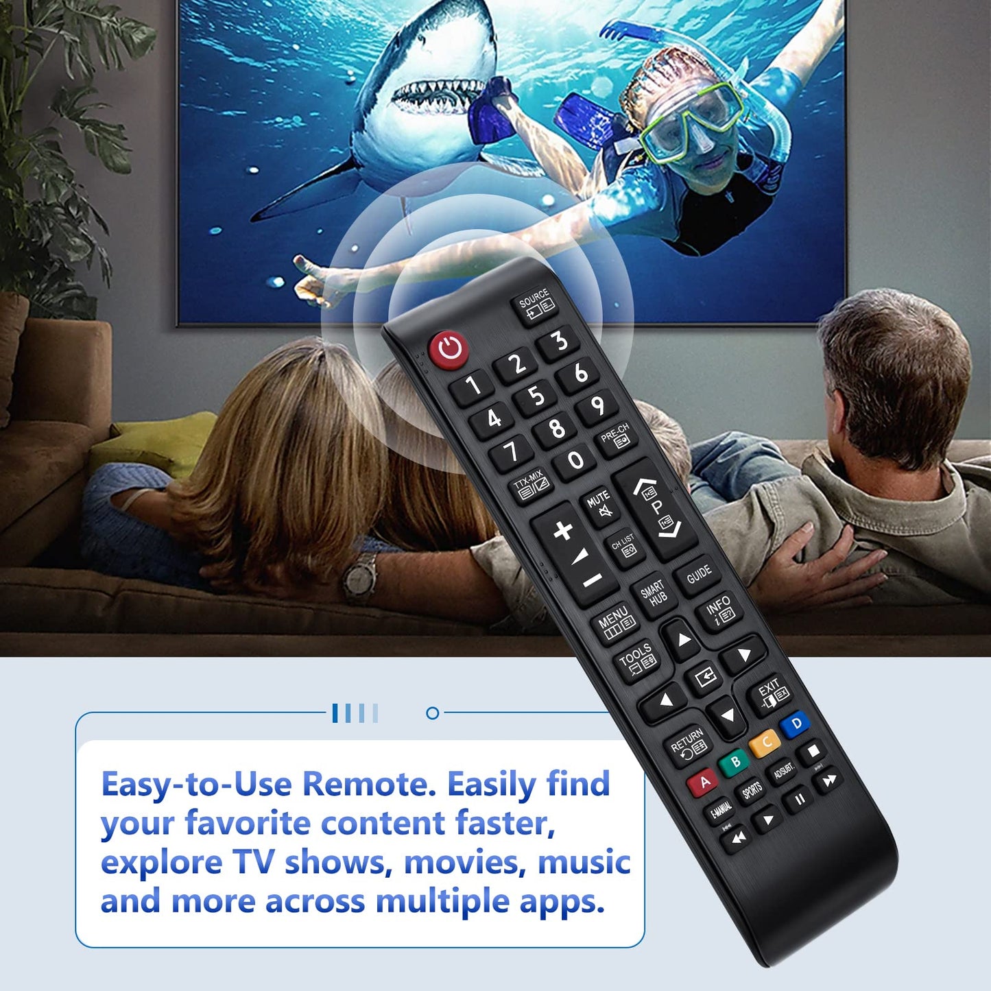 Replacement for Samsung TV Remote,Universal for Samsung Smart TV Remote Controls,with Teletext Button