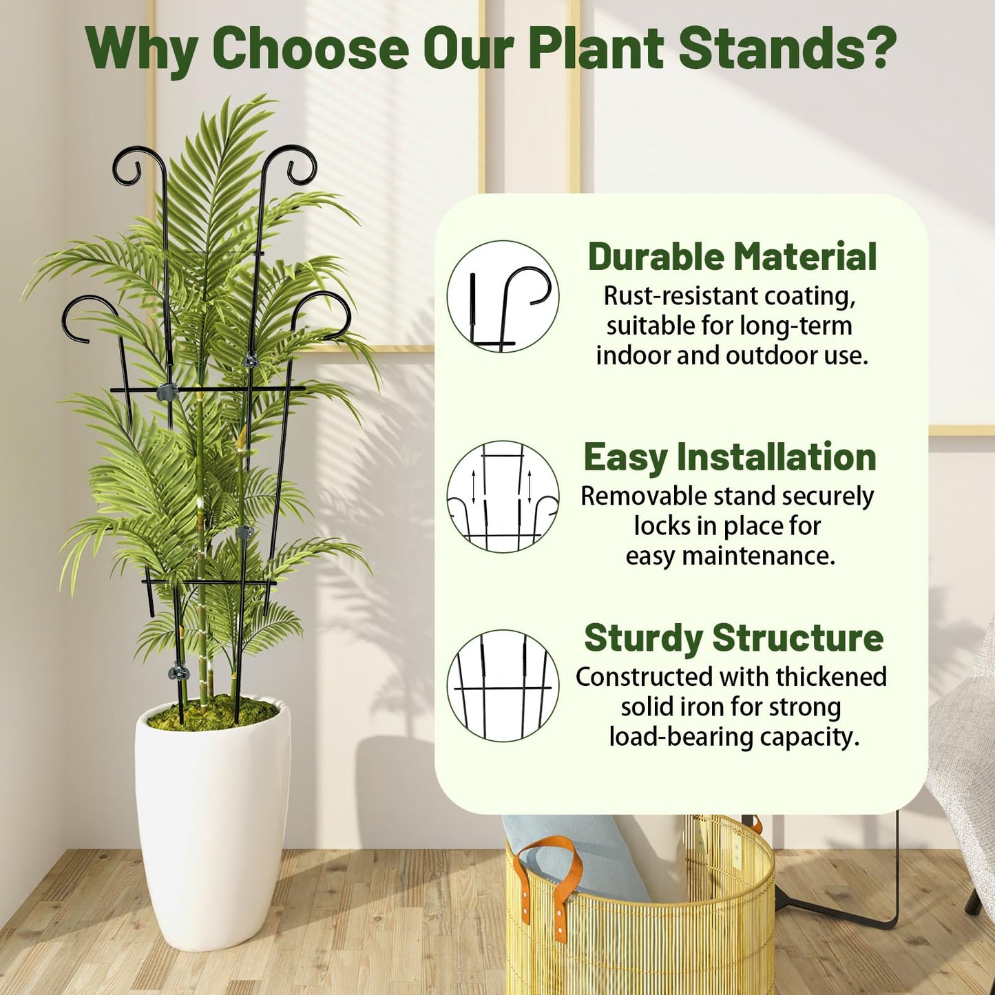 25.6 Inch Plant Trellis for Climbing Plants, 4 Pack Metal Garden Trellis for Potted Plants Indoor House Plant Climber Support Stakes with Plant Clips for Monstera Pothos Hoya Ivy Flower