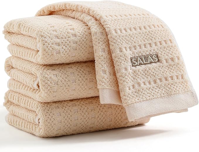 SALAS Kitchen Dish Towels, Bulk Cotton Kitchen Hand Towels, 390 GMS Plaid Dish