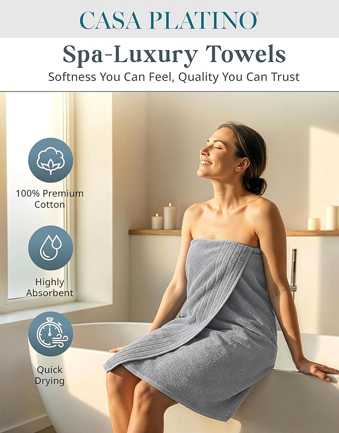 Casa Platino Premium Cotton Bath Towel Set 8 Pcs