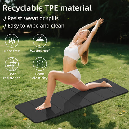 1/2 Inch Extra Thick Yoga Mat Pilates Equipment, 70"x24" Odorless Workout Mats for Home Gym, Non-slip Exercise Mats for Women Men Home Workout, Foldable Yoga Mats for Travel Camping Sleeping(Charcoal)