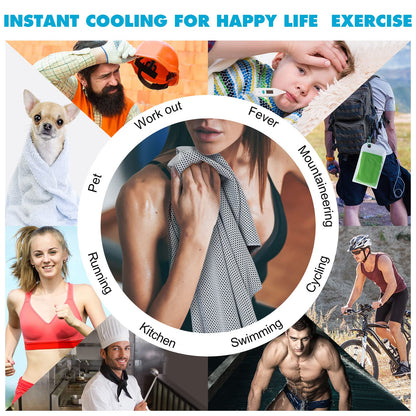 Honoson 20 Pack Cooling Towels,35 x 12 Inch Ice Breathable Soft Chilly Sweat Rag Microfiber Workout Rags for Gym Cooling Towels for Neck and Face for Yoga Golf Sport Running Gym Workout
