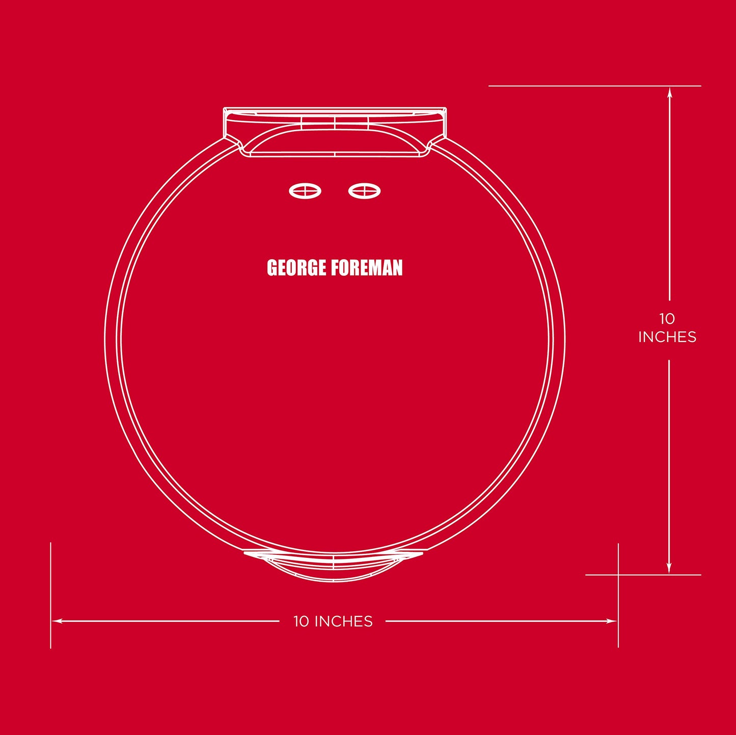George Foreman Electric Quesadilla Maker, Red, GFQ001 10 Inch