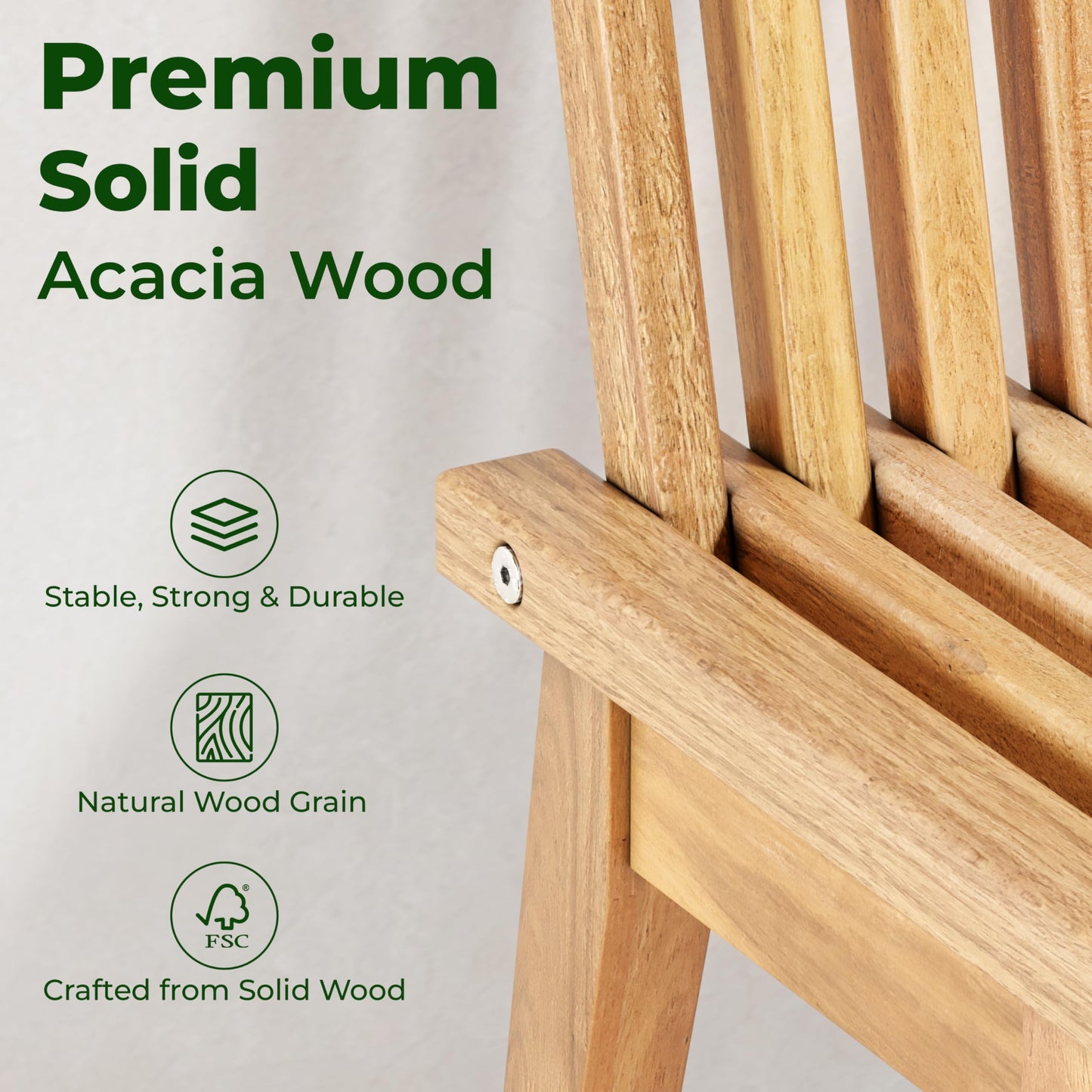 Melino Wooden Bench Outdoor 47" Convertible Acacia Wood Bench, Solid Wood Indoor Patio Benches for Outdoors, 3 in 1 Garden Bench for Porch Entryway Living Room Backyard Deck, Natural