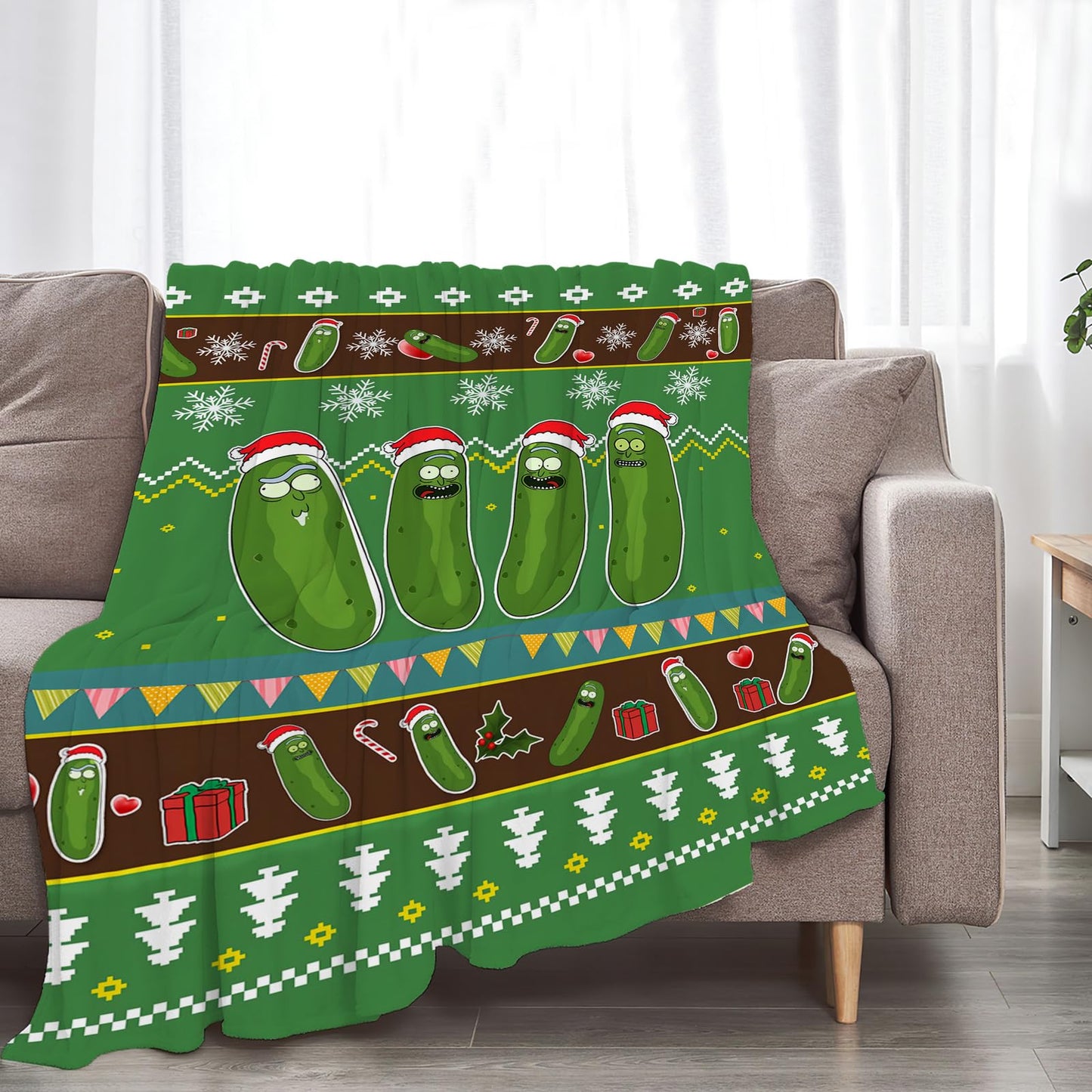 Pickle Blanket Funny Pickles Lovers Gift for Girls Boys Men Women Flannel Fleece Christmas Throw Blanket Cozy Plush Ultra Soft Fuzzy Party Blankets for Bed Couch Sofa 50"X40"